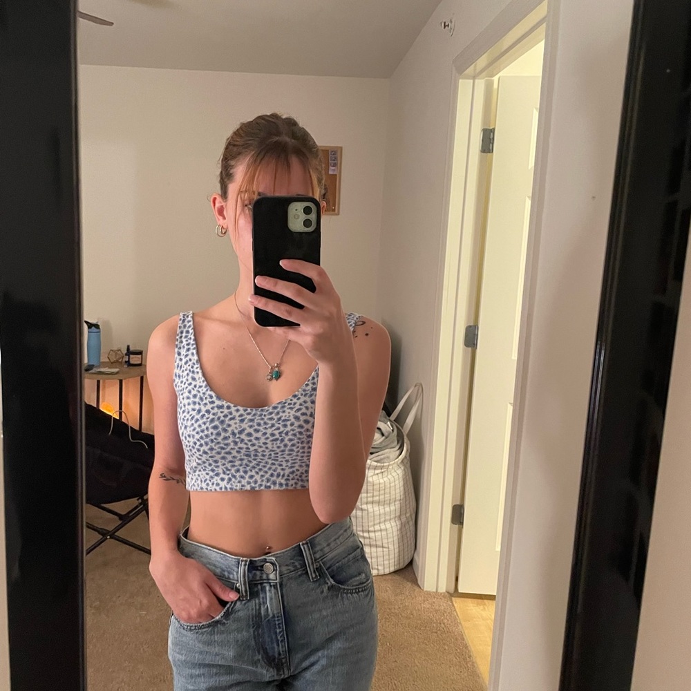 Pacsun John Galt Blue Leopard Print Tank
